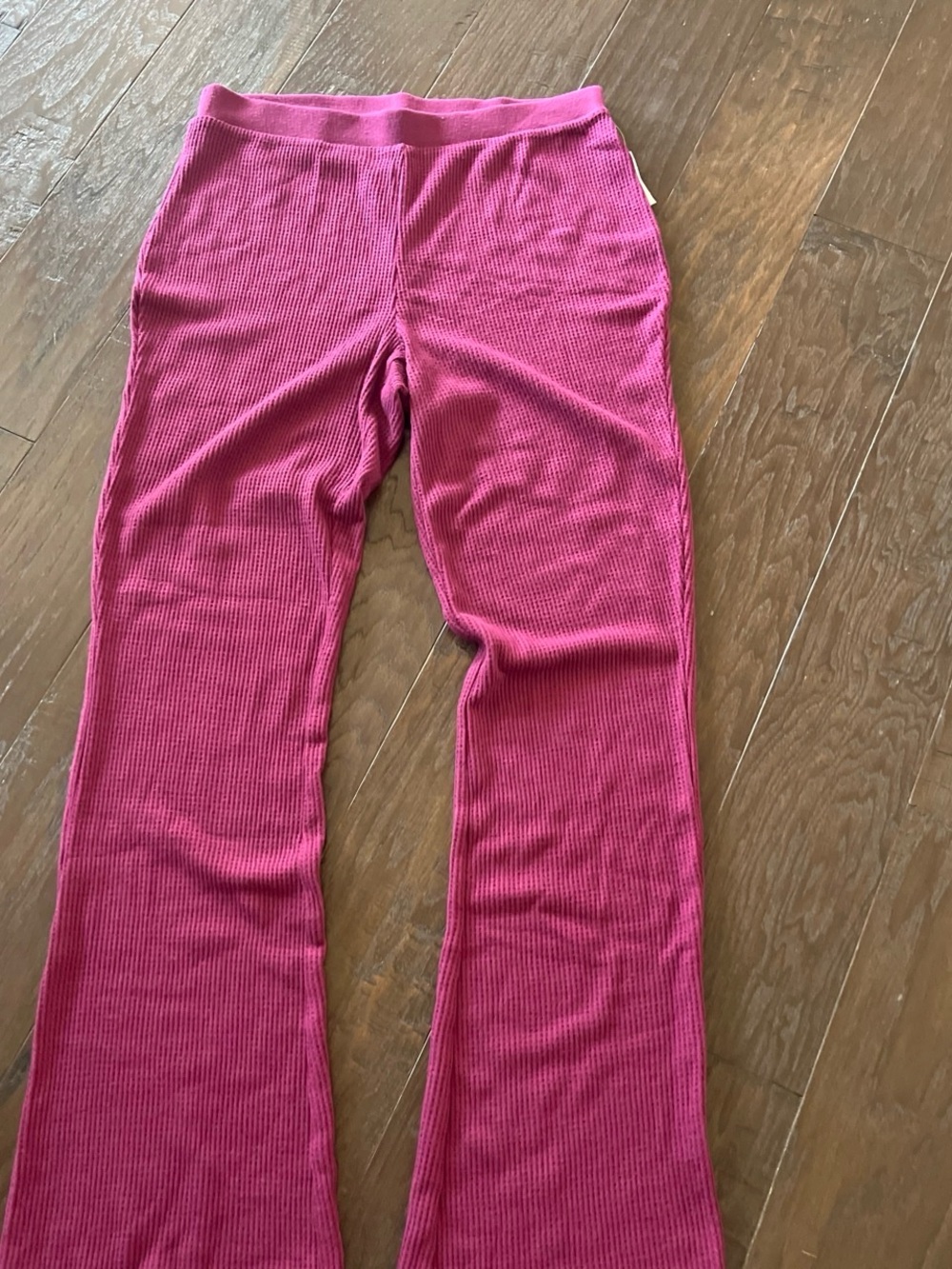 Womens’ Ribbed Two-Piece Pajama Set - Raspberry Pink / magenta - Picture 5 of 6